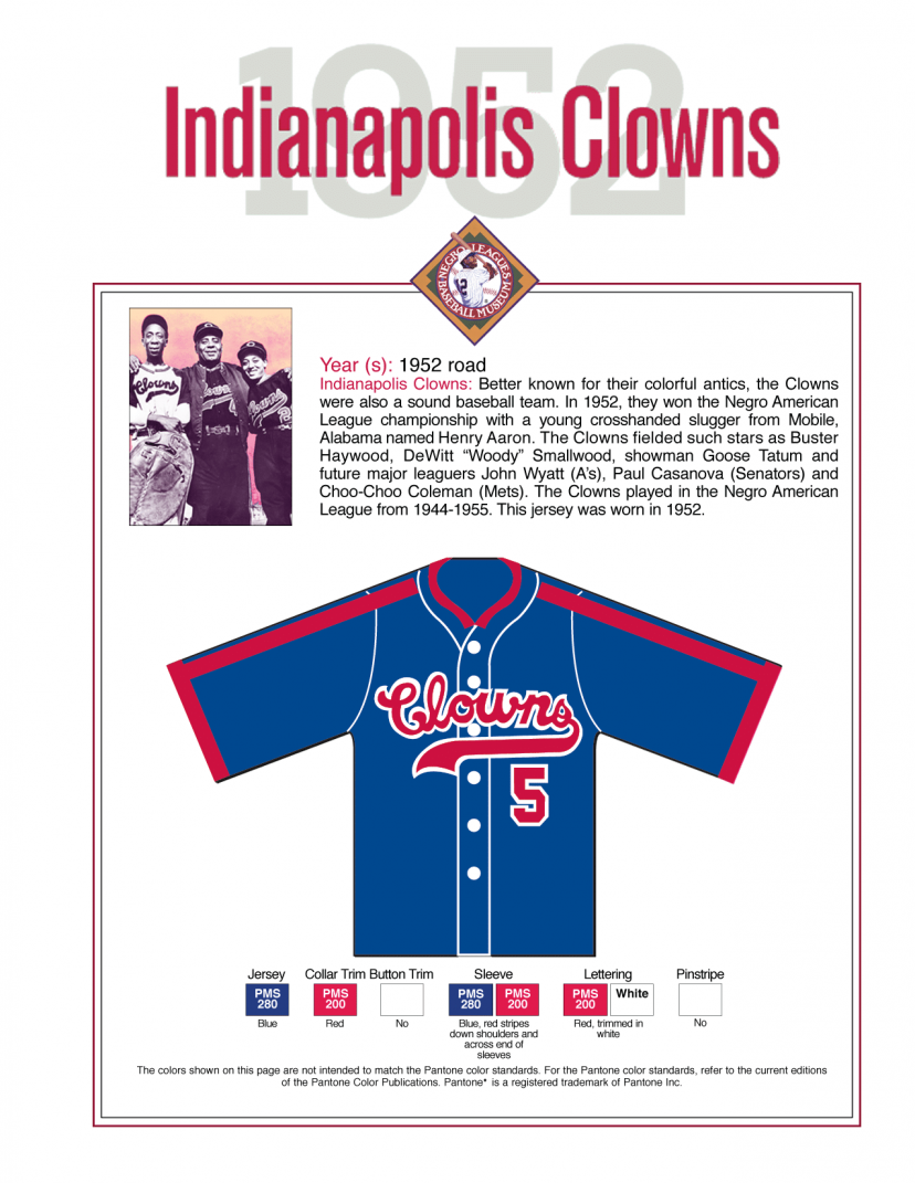Indianapolis Clowns '52 (road)